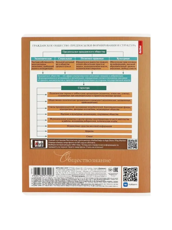 Тетрадь 48 листов в клетку «Буквица» Обществознание, белые листы Тетрадь 48 листов в клетку «Буквица» Обществознание, белые листы