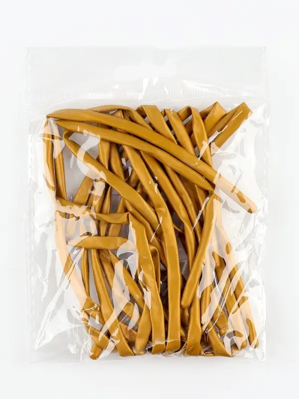 Воздушные шары для моделирования 125 см, d=2.5 см, 10 шт., золотые Воздушные шары для моделирования 125 см, d=2.5 см, 10 шт., золотые