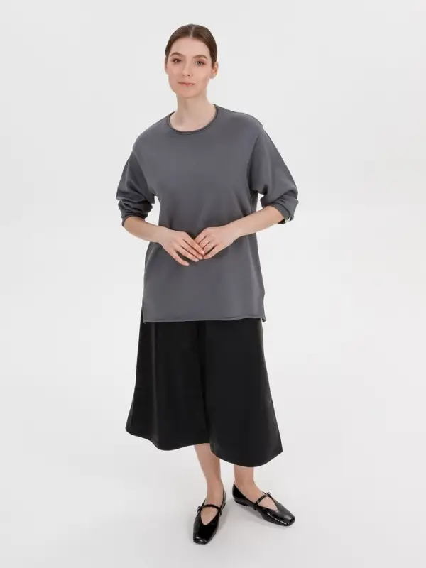 Лонгслив унисекс Siluetti Fuori, серый, размер S/M Лонгслив унисекс Siluetti Fuori, серый, размер S/M