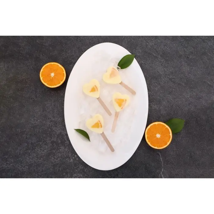 Форма для мороженого Доляна &laquo;Сердца. Макси&raquo;, силикон, 49&times;6.5&times;2 см, 8 ячеек, палочки 50 шт., белая