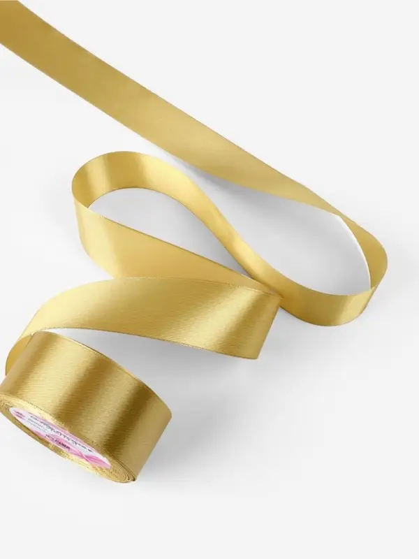 Лента атласная, 40 мм, 23&plusmn;1 м, цвет золотой №204