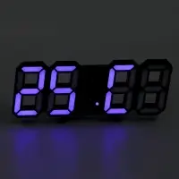 Часы электронные настольные &laquo;Цифры&raquo;, с подвесом, синяя индикация, 16.5&times;6&times;3 см, от USB