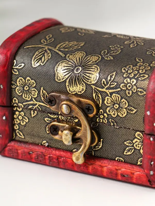 Шкатулка для украшений &laquo;Сундучок. Незабудки&raquo;, дерево, 6&times;5.8&times;8.4 см