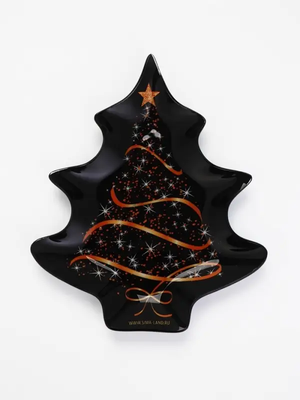 Блюдо новогоднее плоское &laquo;Ёлочка&raquo;, 19.5&times;16.5 см