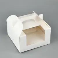 Упаковка для кондитерских изделий, под бенто - торт «Белая», 14×14×8 см