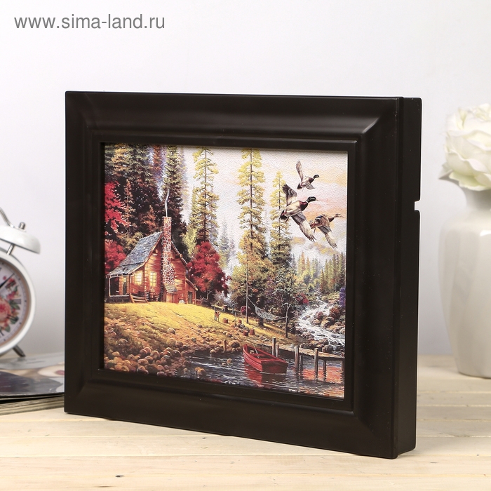 Ключница Ключница "Утки у лесного домика" Венге 26,5х31,5х4,5 см МИКС