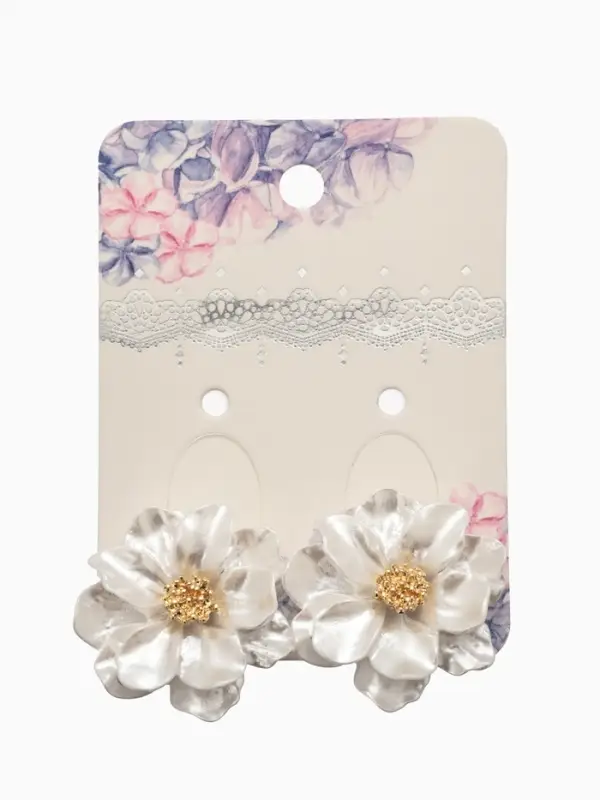 Клипсы Клипсы "Цветочки" цвет белый в золоте