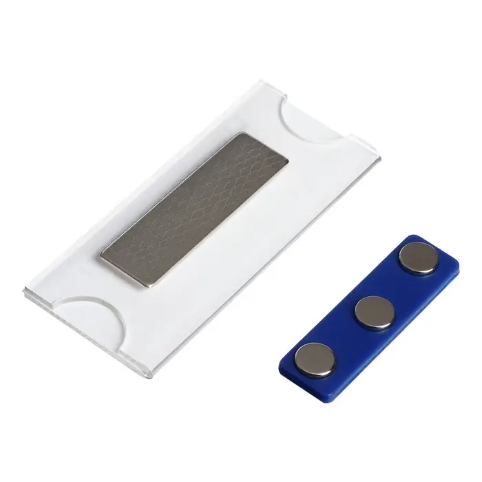 Бейдж горизонтальный, внешний размер 77&times;34 мм, внутренний размер 75&times;32 мм, на магните