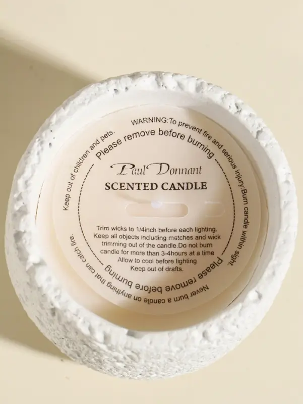 Свеча в подсвечнике вулканическом &laquo;Лава&raquo;, белая, 8.5&times;8.5&times;7.5 см