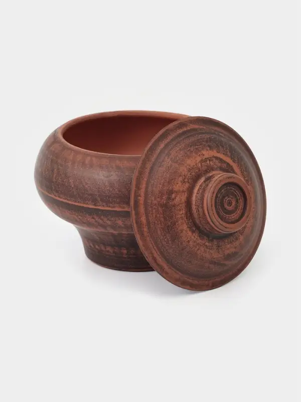 Горшочки для запекания &laquo;Гладкий&raquo;, набор 2 шт., 600 мл, 14&times;13 см, красная глина