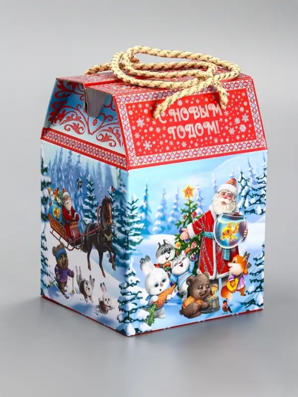 Подарочная новогодняя коробка &laquo;Золотая рыбка&raquo;, для сладких подарков, 18&times;18&times;14 см