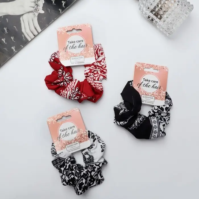 Резинка для волос Резинка для волос "Орбита" цветочный принт, 10 см, микс