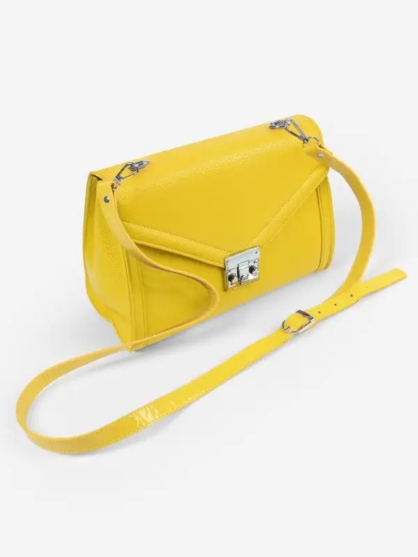 Ручка для сумки из экокожи, с карабинами, 125&times;1.8 см, жёлтая