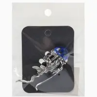 Брошь &laquo;Медуза&raquo; морская, цвет синий в серебре