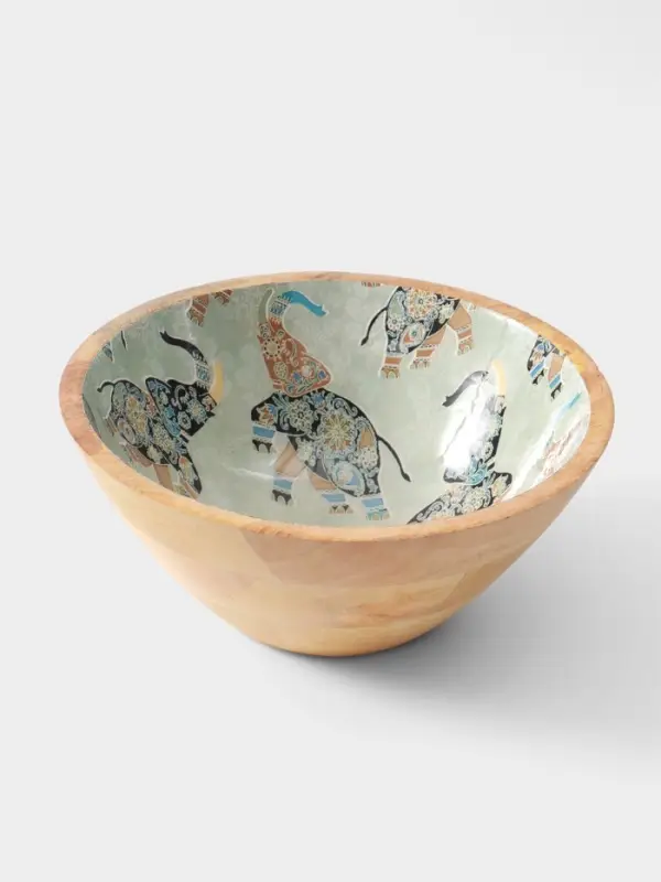 Салатник &laquo;Мудрый слон&raquo;, 25&times;25&times;10 см, дерево манго