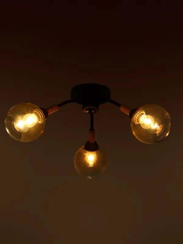 Люстра потолочная BayerLux &laquo;Гундер&raquo;, 3хЕ27, 40 Вт, черный, 57&times;57&times;25 см