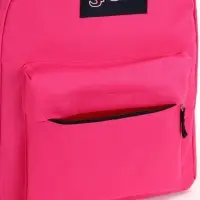 Рюкзак школьный на молнии, с карманом, однотонный, размер 30&times;14&times;41 см, фуксия