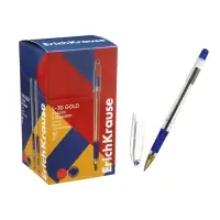 Ручка шариковая ErichKrause L-30 Gold Stick Grip, Super Glide, узел 0.5 мм, синяя