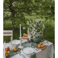 Тарелка десертная WY Bloomware. d=20 см, фарфор, белая, зелёная