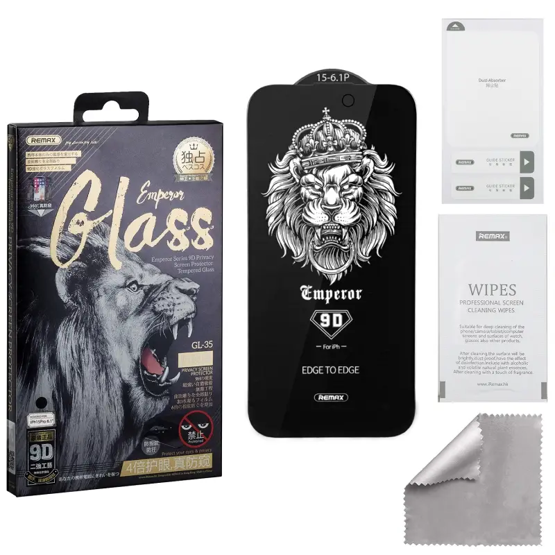 Защитное стекло iPh 15 Pro 9D Private Emperor Series GL-35 REMAX