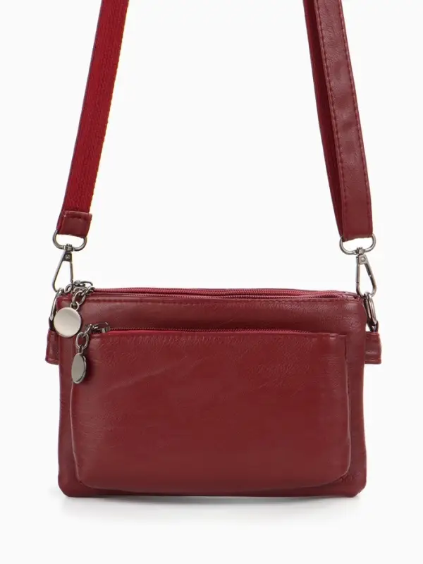 Сумка женская кросс-боди на молнии, 20.5&times;2&times;13 см, бордовая