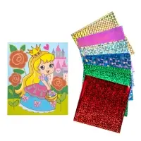 Набор для творчества. Аппликация фольгой "Принцесса" размер 138х165 мм (конверт, 6 цв)