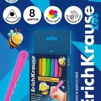 Восковые мелки 8 цв, ErichKrause Kids Space Animals, европодвес