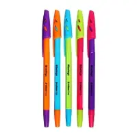 Ручка шариковая Berlingo. Tribase Fuze, синий стержень, узел 0.7 мм, МИКС