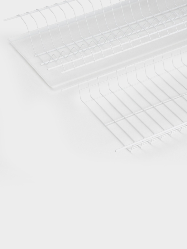 Сушилка для посуды с поддоном для шкафа 60 см, 56.5×25.6 см, белая