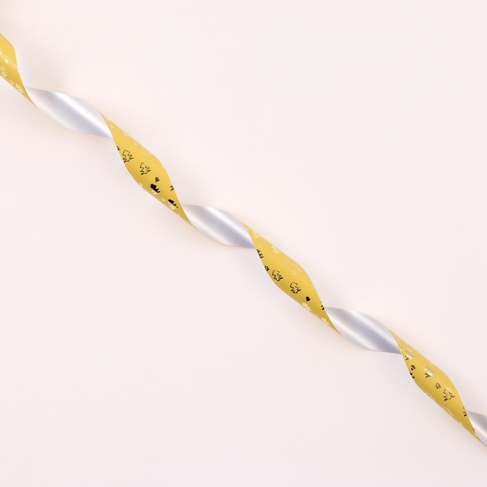 Лента для декора и подарков, Лента для декора и подарков, "Елки", золотая, 2 см х 50 м