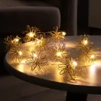 Гирлянда &laquo;Нить&raquo; роса 5 см с насадками &laquo;Вспышка&raquo;, IP20, серебристая нить, 10 LED, от батареек АА&times;2, свечение тёплое белое