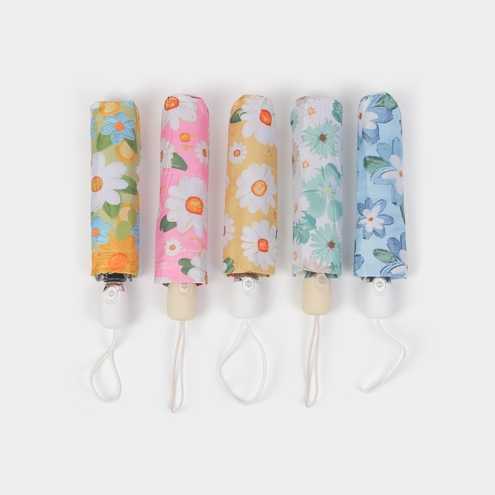 Зонт автоматический «Цветы», эпонж, 4 сложения, 8 спиц, R = 48/55 см, D = 110 см, цвет МИКС Зонт автоматический «Цветы», эпонж, 4 сложения, 8 спиц, R = 48/55 см, D = 110 см, цвет МИКС