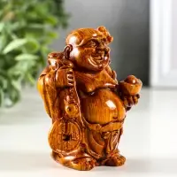 Нэцкэ фигурка полистоун под дерево &laquo;Хотей. Богатство&raquo;, 7.2&times;6.8&times;9.2 см