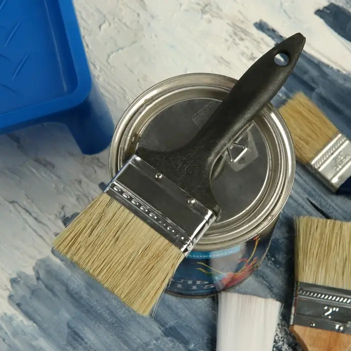 Кисть плоская ЛОМ, натуральная щетина, пластиковая рукоятка, 2.5 Кисть плоская ЛОМ, натуральная щетина, пластиковая рукоятка, 2.5", 63 мм