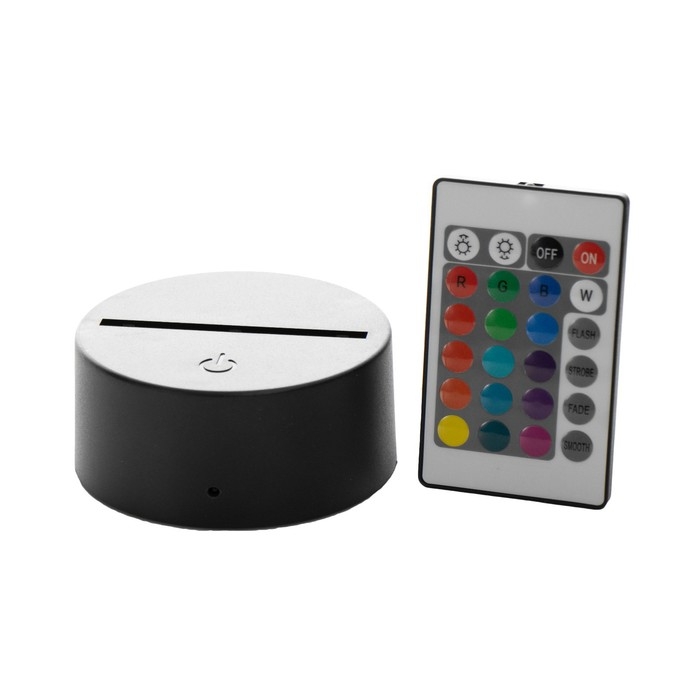 Основание светильника с ПДУ LED 16 цветов USB черный 10х10х3,5 см RISALUX Основание светильника с ПДУ LED 16 цветов USB черный 10х10х3,5 см RISALUX