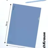 Папка-уголок А4, 160 мкм, ErichKrause Glossy Classic, прозрачная, микс