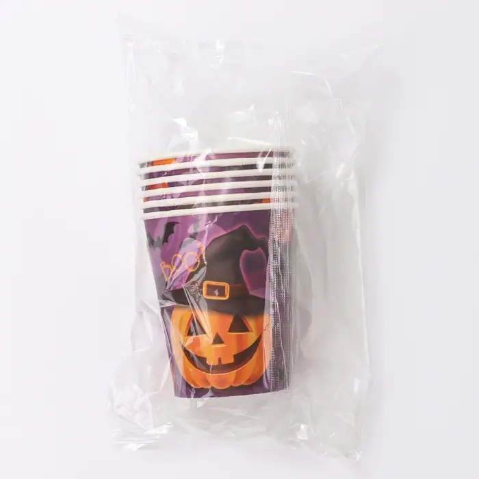 Стакан одноразовый бумажный «Весёлая тыква», 250 мл , на Хэллоуин