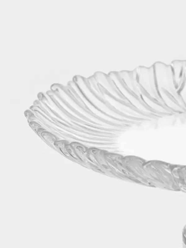 Подставка для торта Paşabah&ccedil;e Aurora, d=31.5 см, на ножке, стекло, прозрачное