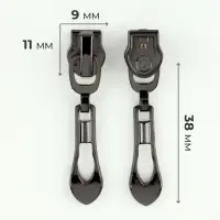 Бегунок автоматический для молнии &laquo;Спираль&raquo;, №7, декоративный &laquo;Винтаж&raquo;, 10 шт., цвет чёрный никель