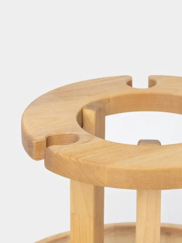 Менажница Adelica, 3-х ярусная с подставкой для вина, d=30&times;1.8 см, d=26&times;1.8 см, d=20&times;1.8 см, дерево берёза, в подарочной коробке