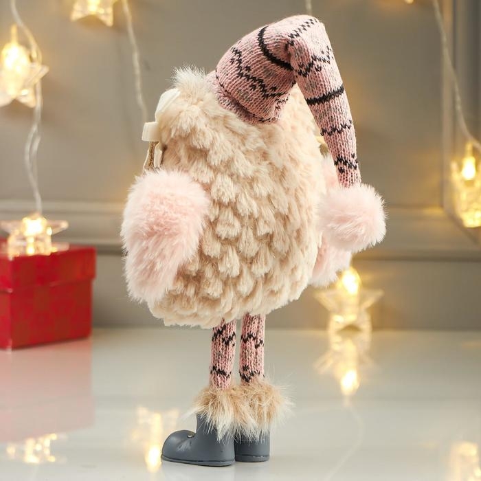 Кукла интерьерная Кукла интерьерная "Совушка в розовом колпаке и в гетрах" 40х10х18 см