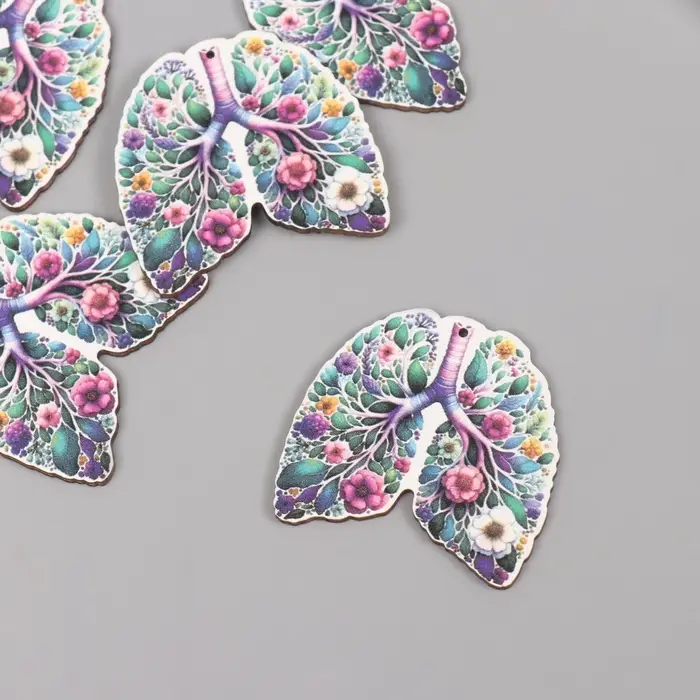 Декор для творчества дерево Декор для творчества дерево "Лёгкие. Цветы" 4,2х4,4х0,3 см