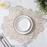 Салфетки сервировочные на стол Доляна &laquo;Кораллы&raquo;, 4 шт., 48&times;39 см, золотые