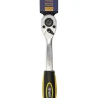 Вороток с трещоткой ТУНДРА, CrV, квадрат 1/2", 2К рукоятка, 72 зубца, 250 мм