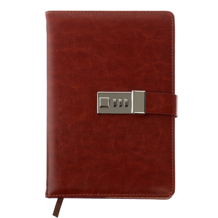 Ежедневник недатированный А5, 100 листов в клетку, с хлястиком, обложка кожзам (с кодовым замком) МИКС Ежедневник недатированный А5, 100 листов в клетку, с хлястиком, обложка кожзам (с кодовым замком) МИКС