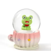 Снежный шар с подсветкой &laquo;Лягушка в чашке&raquo;, d=6 см, 3хLR41, 6.5&times;6.5&times;9 см, МИКС