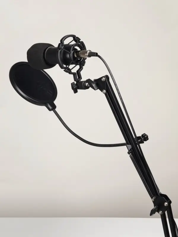 Микрофон конденсаторный Music Life черный: кабель, ветрозащита, стойка