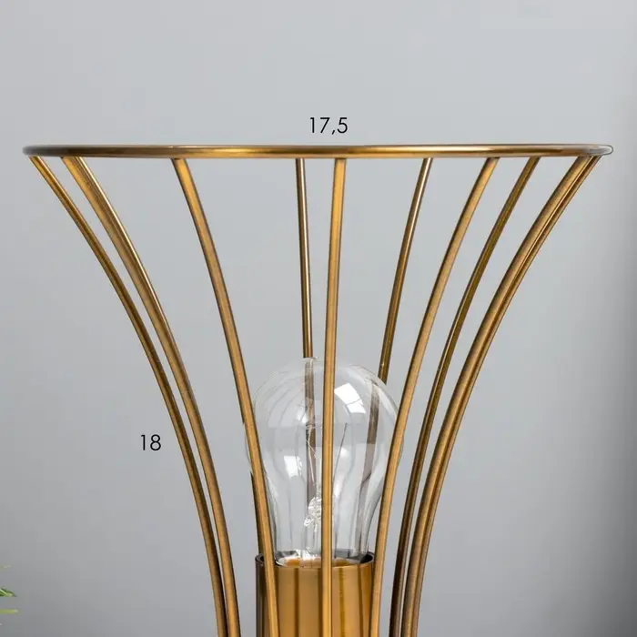 Лампа настольная RISALUX &laquo;Чилли&raquo;, Е27, 40 Вт, золотистая, 18&times;18&times;21 см