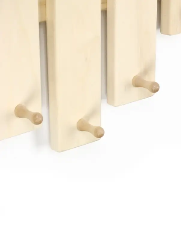 Полка-вешалка для бани и сауны, 55&times;27&times;39 см, деревянная, 5 крючков