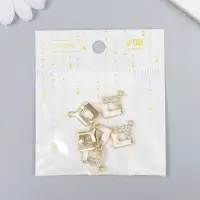 Декор для творчества металл, эмаль, стразы "Ромб" золото с белым 1,7х2,2 см Декор для творчества металл, эмаль, стразы "Ромб" золото с белым 1,7х2,2 см